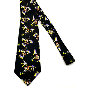 Disney GOOFY Black Men's Tie Mickey Unlimited Balanchine Inc Made in USA